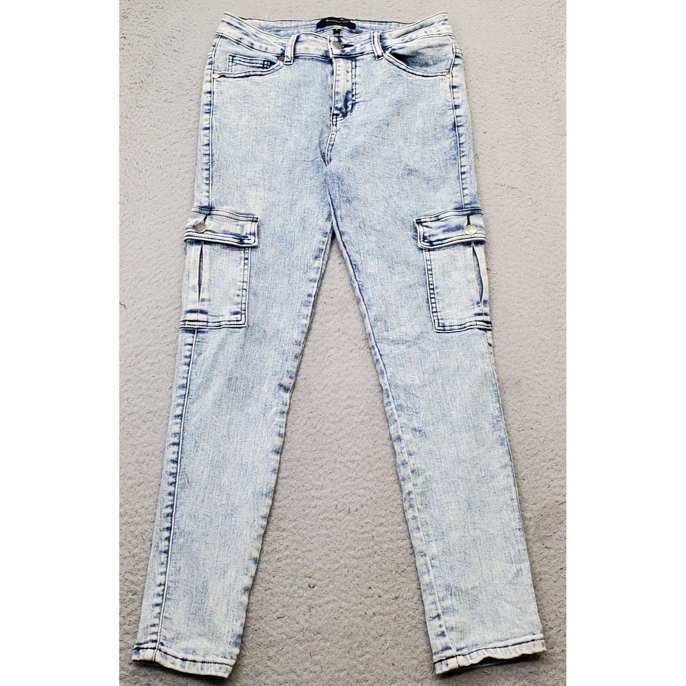 Between Us Cargo Jeans‎ Womens 7 Multi Denim Stretch Utility Pockets Skinny Leg